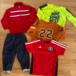 5 pieces assorted sports clothing bundle, adidas, puma, size: 18-24 mo